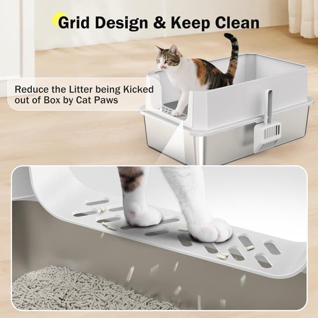 Detalle 1 de MIXJOY XL Stainless Steel Cat Litter Tray