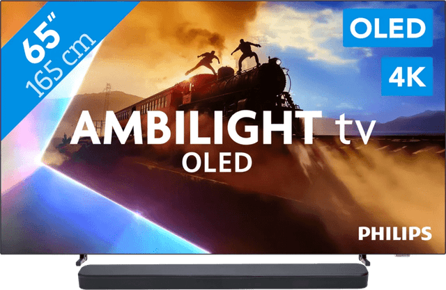 Detalle de Philips Ambilight 65 Zoll OLED760 (2025) im Set mit JBL Bar 300 M2 – 4K-OLED & Dolby Atmos