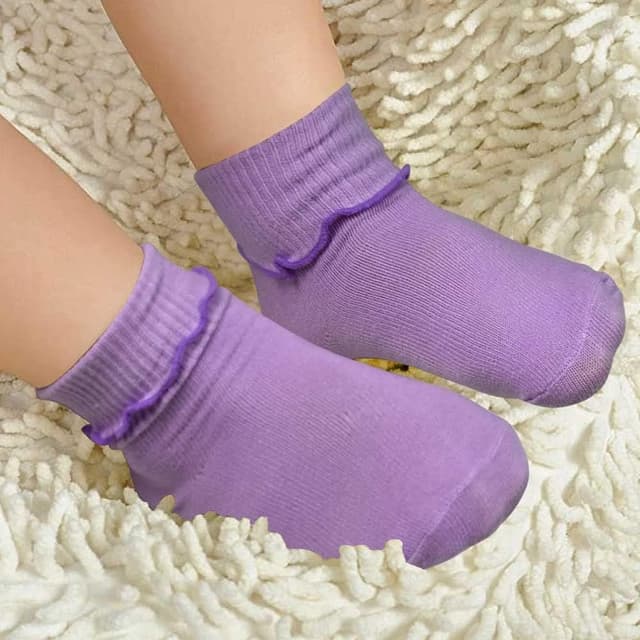 Detalle de GENTABY 15 Pairs Baby Girls Frilly Cotton Socks (0–6 Years) – Pink, White, Yellow & Multicolour