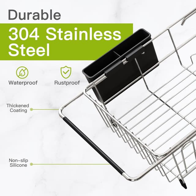 Thumbnail 4 de JASIWAY Dish Drying Rack 15.5–23.2 in 🍽