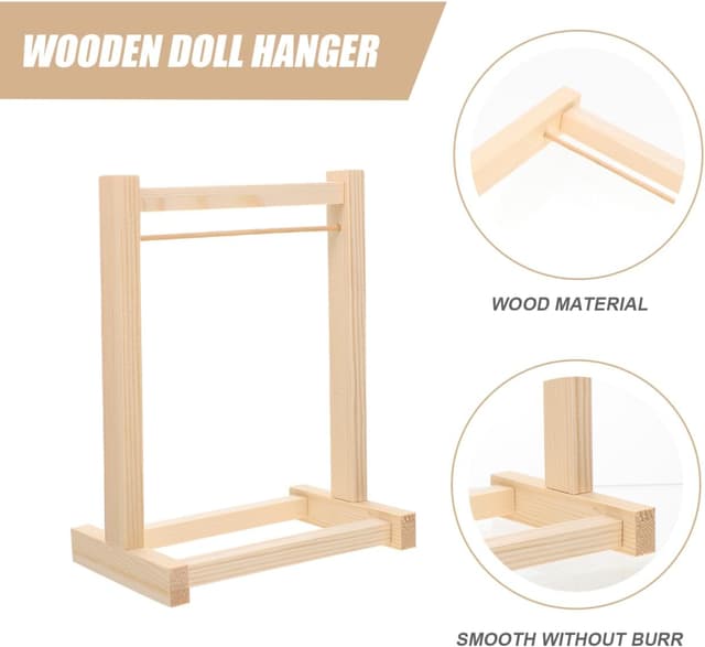 Thumbnail 2 de ULTECHNOVO Puppenkleiderbügel Holz 8,27 Zoll