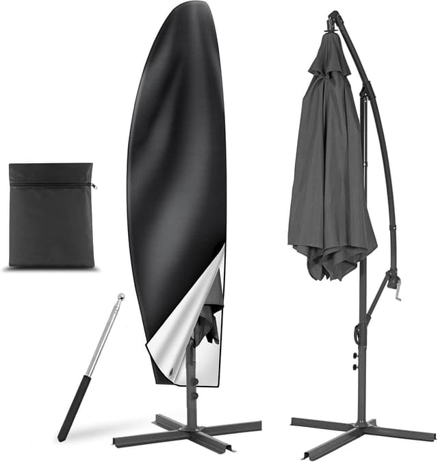 Detalle de AiQInu housse de parasol de sport avec perche télescopique, tissu Oxford 210D imperméable anti-UV (265 x 40/70/50 cm, 2 pièces)