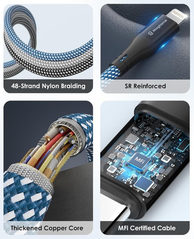 Detalle 2 de Magtame Cable Magnético USB C a Lightning, Carga Rápida ⚡