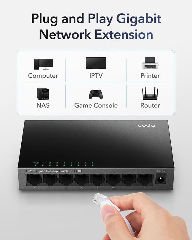 Thumbnail 1 de Cudy GS108 Switch Ethernet Gigabit 8 ports