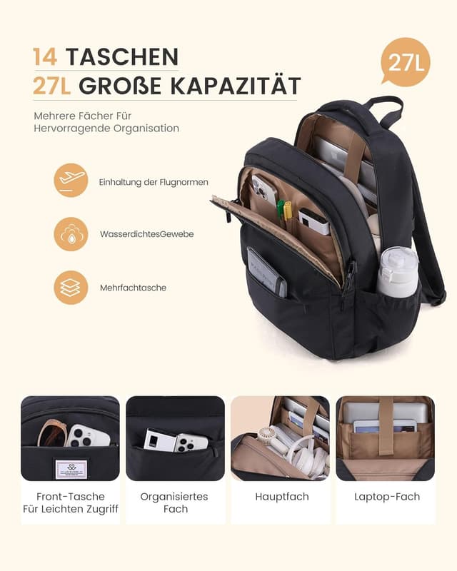 Thumbnail 3 de LOVEVOOK Mochila para portátil 15,6" resistente al agua