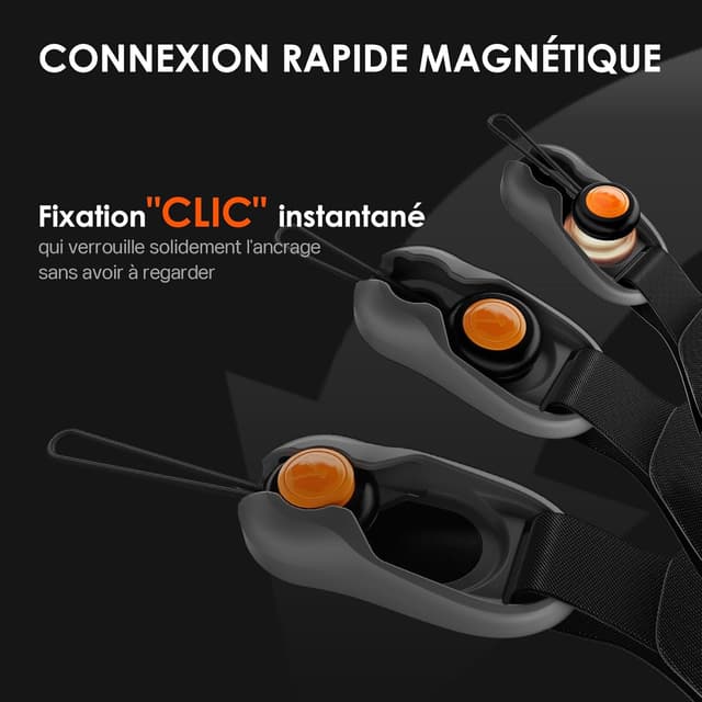Detalle 2 de TARION Sangle d’appareil photo à attache rapide magnétique (4 aimants, sangle réglable)