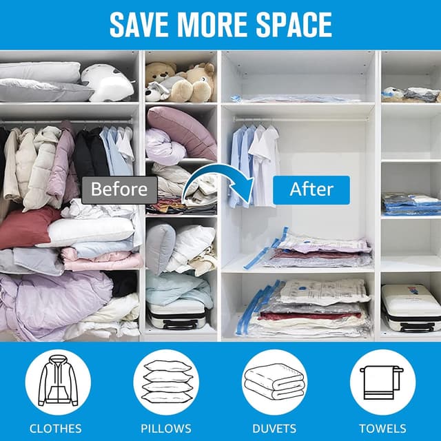 Detalle 2 de BoxLegend Bolsas al Vacío, 10 Grandes para Ahorro de Espacio