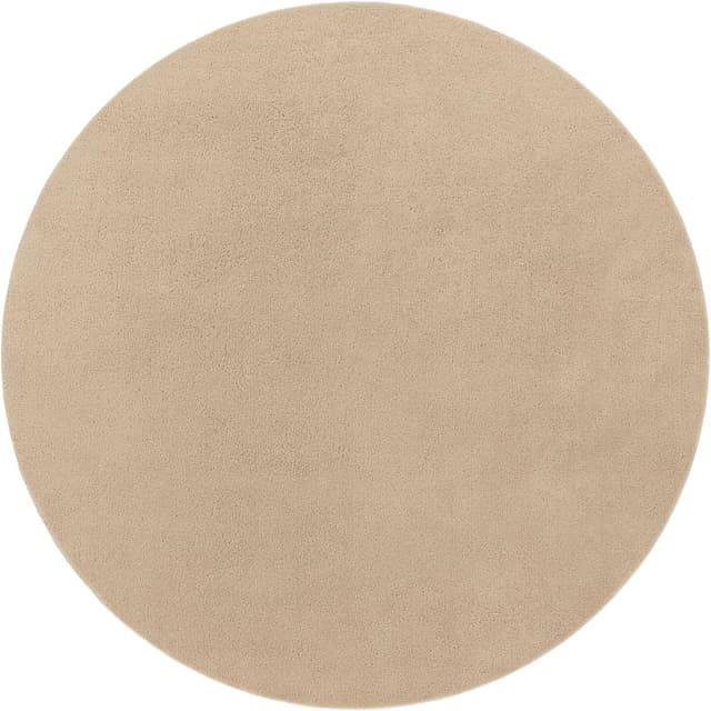 Detalle de TT Home tapis poil ras rond 200 cm monochrome beige foncé, lavable