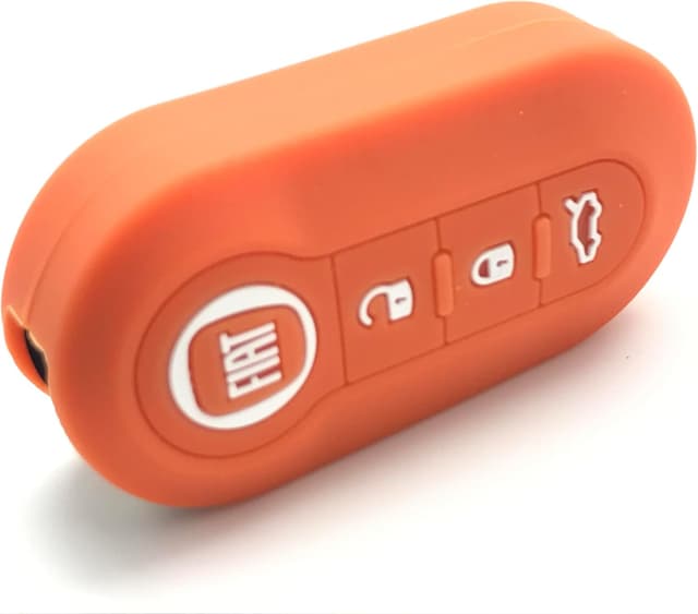 Detalle 2 de Silicone Key Fob Protective Case Cover for Fiat keys (Orange) – scratch and impact protection
