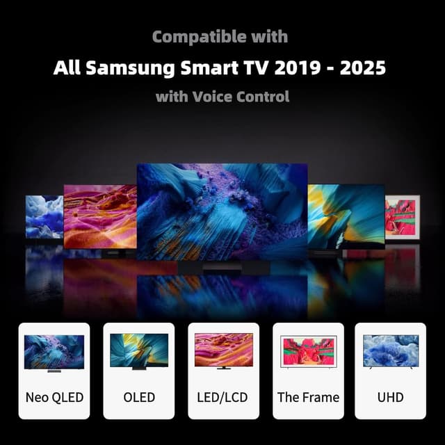 Detalle de ORQRQO Replacement Voice Remote for Samsung Smart TVs (2019–2025) — Voice Control, 2-Year Warranty