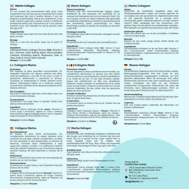 Detalle 1 de Marine Kollagen Tabletten 1 & 3, 180