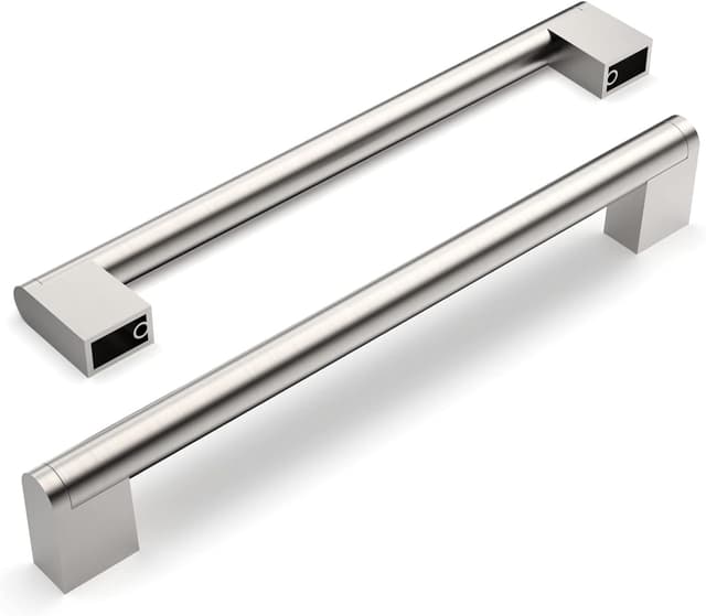 Detalle de Amerdeco set da 5 maniglie per mobili da cucina in argento, interasse fori 192 mm