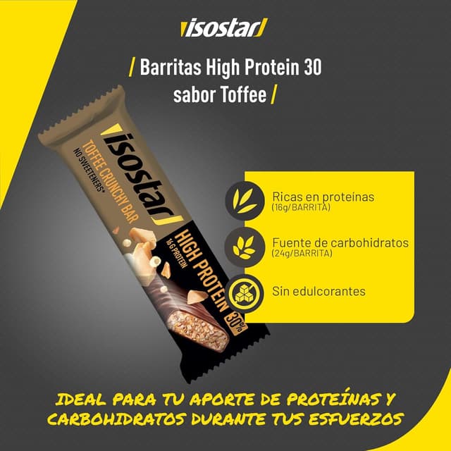 Thumbnail 2 de Isostar Barrita High Protein Toffee 30 – 16 unidades