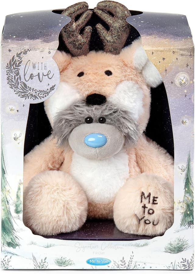 Detalle de Me to You Tatty Teddy reindeer costume bear in gift box (blue/grey/red/white)