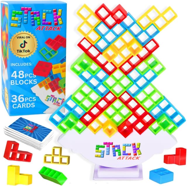Detalle de Stack Attack Tower Game 48 pcs stacking