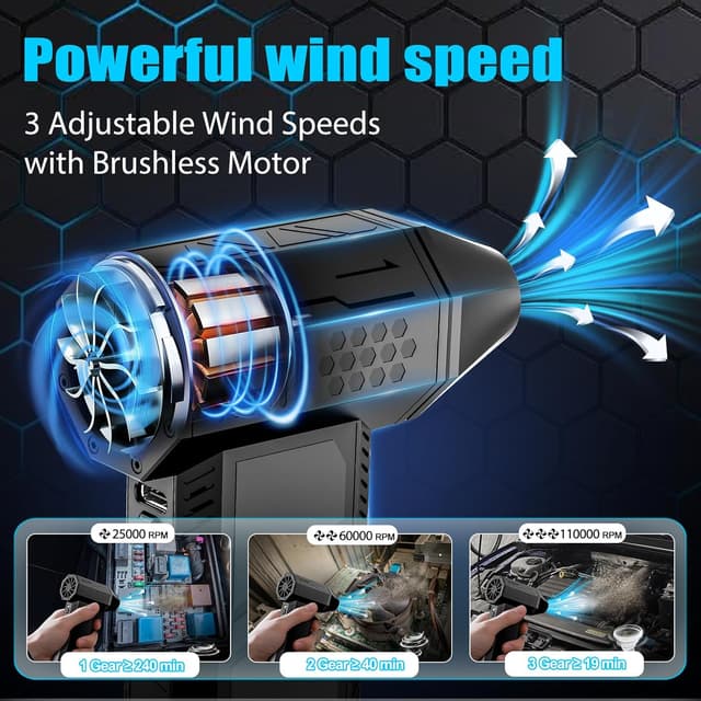 Detalle 2 de Air Duster 130000RPM Portable 3‑Gear