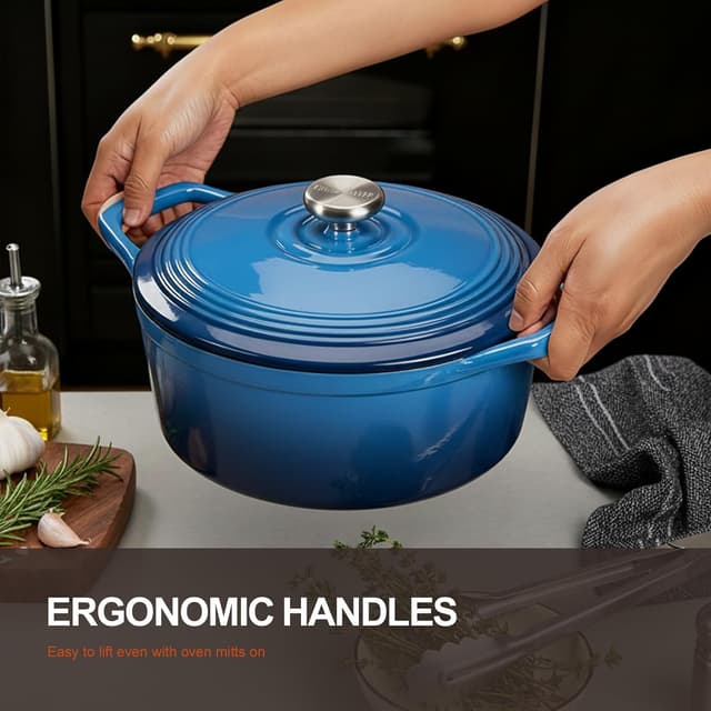 Detalle 2 de Overmont Refined Enameled Cast Iron Dutch Oven