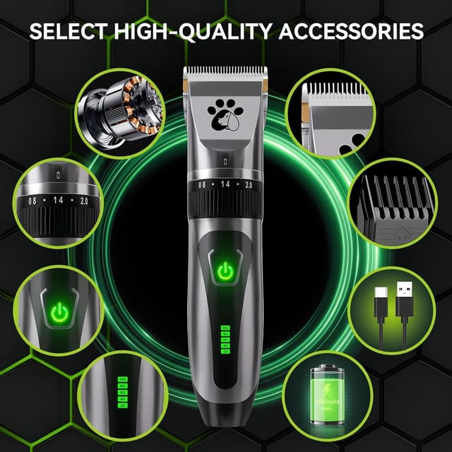 Detalle 2 de Professional Cordless Dog Clippers 2‑Speed