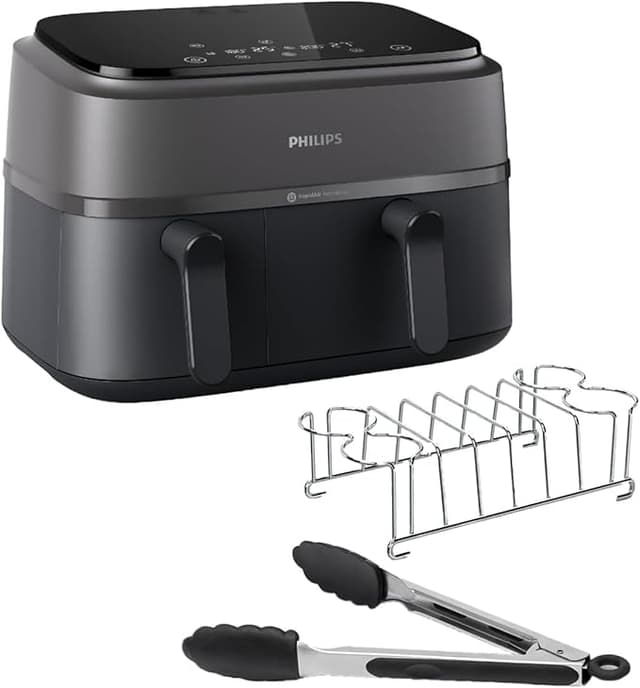 Detalle de Philips Airfryer Dual Basket Serie 3000 🍟 9L, Cocina saludable