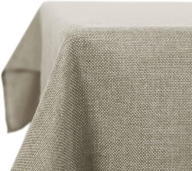 Detalle de Deconovo Rectangle Tablecloth faux linen water resistant table cloth (52x70in / 132x178cm)