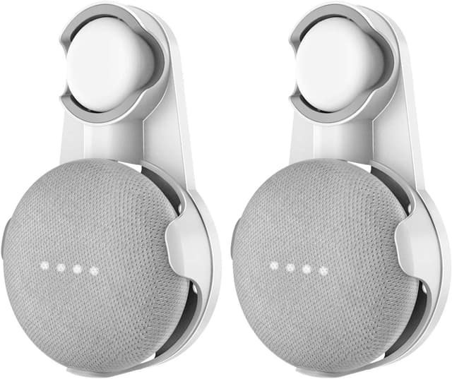 Detalle de Cozycase Wandhalterung für Home Mini & Nest Mini (2er-Set, Weiß/Grau) – Kabelmanagement für weniger Kabelsalat
