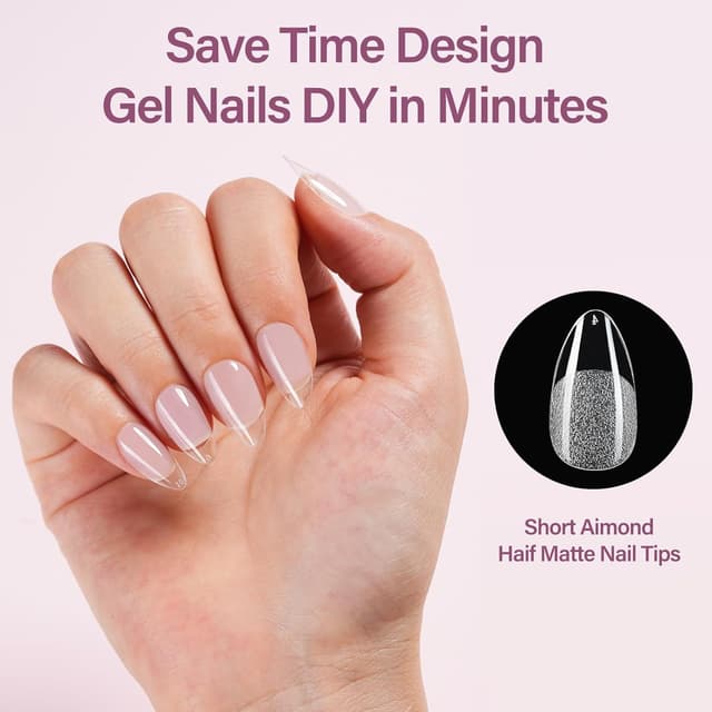 Detalle 2 de Misssix Short Almond Gel Nail Tips Kit 216Pcs