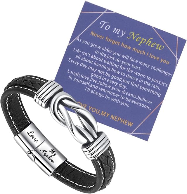 Detalle de Leather bracelet for nephew, 8.5 inch