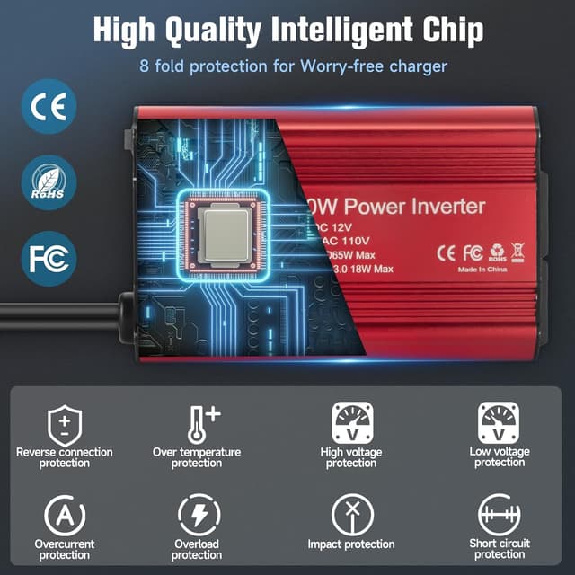 Detalle de 400W Car Power Inverter 12V 🔌