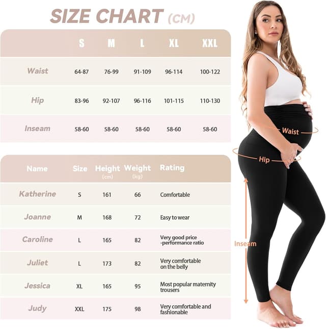 Thumbnail 6 de Walifrey Women’s Maternity Leggings with Pockets (Over-the-Belly) for Pregnancy Yoga & Workouts