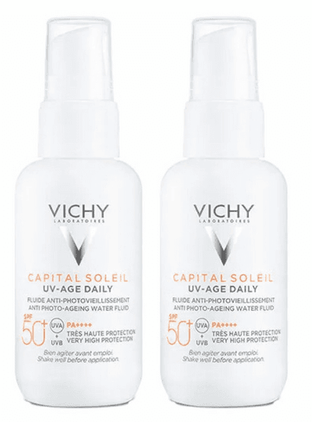 Detalle de Vichy Capital Soleil UV-AGE Fluido SPF50+ 2x40 ml ☀