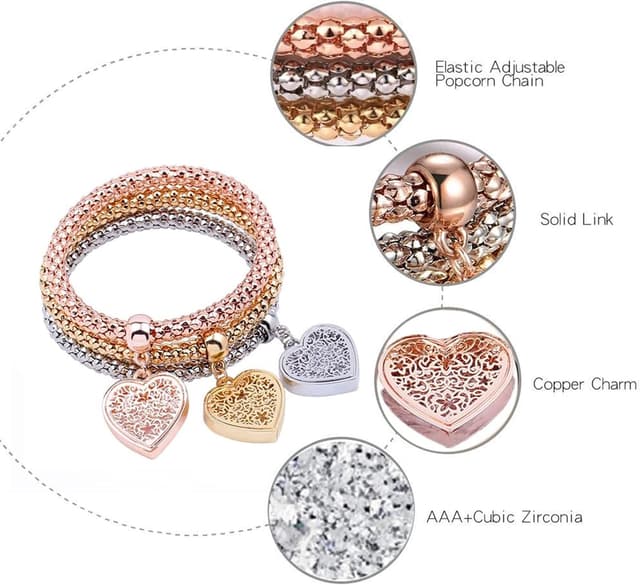 Detalle de AONAT braccialetto charm 3 pezzi