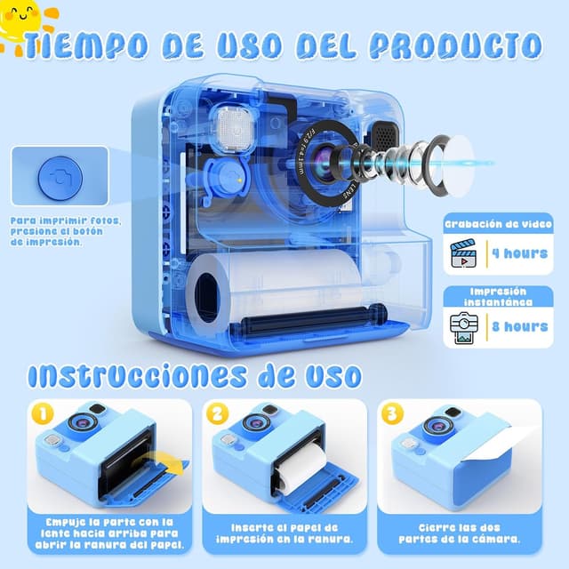 Thumbnail 2 de Yidoroye Macchina Fotografica Bambini con stampa istantanea, 2.4" HD 1080P e 32GB