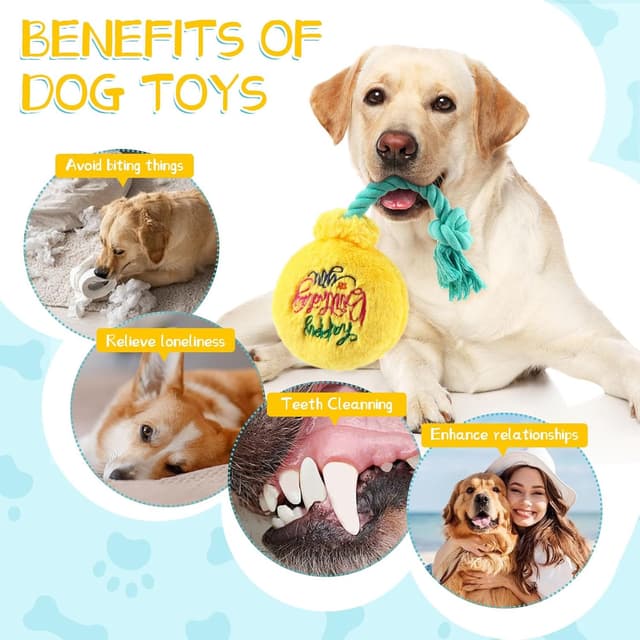 Thumbnail 4 de Plüsch-Geburtstags-Hundespielzeug mit Seilbein