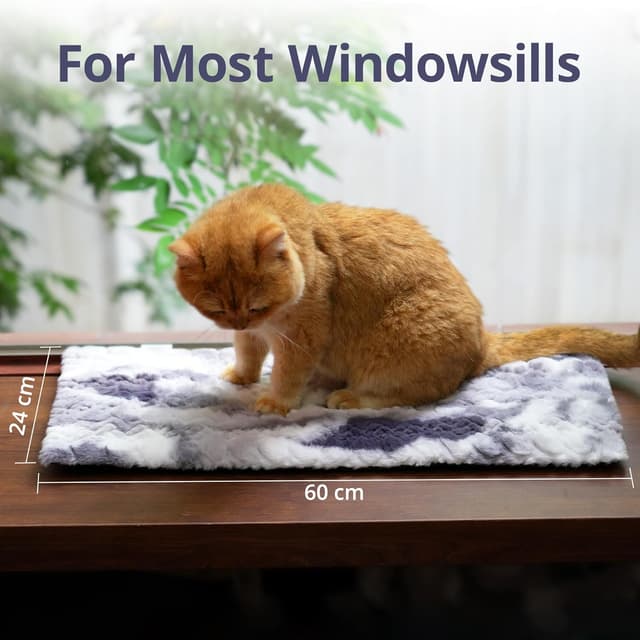 Detalle de Petace Cat Window Bed 60 x 24 cm self-warming mat 🐾