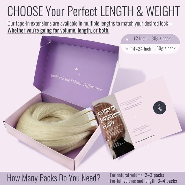 Detalle de Fshine Invisible Tape Extensions Echthaar Platinblond – 30 cm, 20 Stück