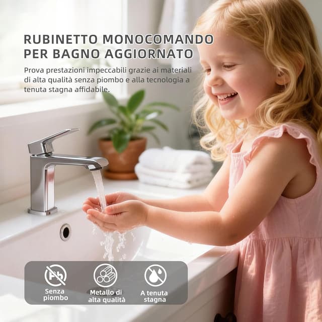 Detalle 2 de BELZ Rubinetto da bagno con miscelatore monocomando cromato (altezza 86 mm)