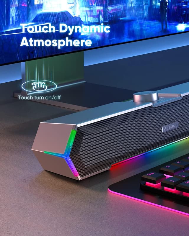 Detalle 1 de LENRUE G11 PC speakers with touch lights