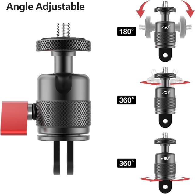 Detalle 2 de HSU Camera Adapter for Insta360 with 1/4-20 mount and adjustable aluminium head