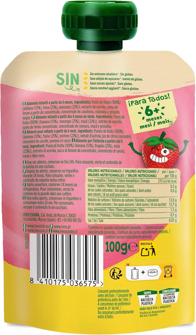 Thumbnail 1 de Hero - Bolsitas Frutas Plátano, Fresa y Manzana 🍓 18 Pack