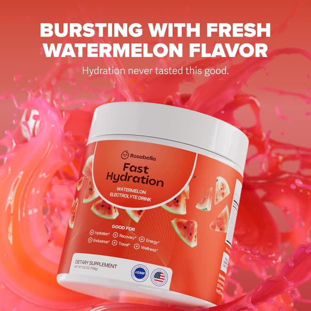 Thumbnail 4 de Rosabella Watermelon Electrolyte Powder – Sugar-Free Hydration 30 Servings 🍹