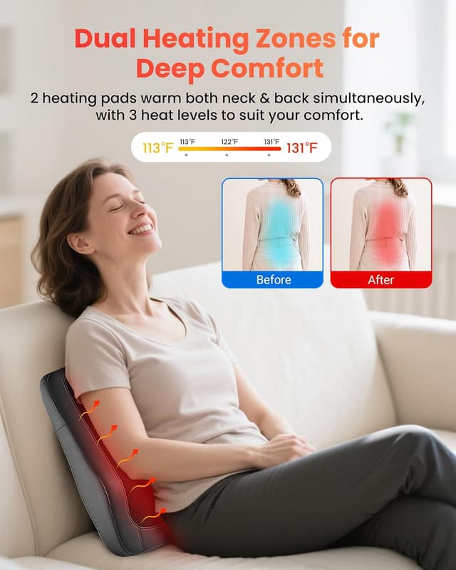 Thumbnail 6 de COMFIER Massagegerät Nacken- und Rücken 8 Knoten