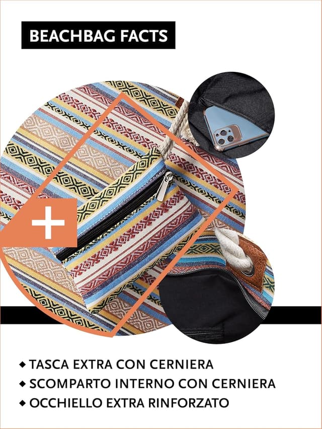 Thumbnail 3 de DonDon Grande borsa spiaggia idrorepellente