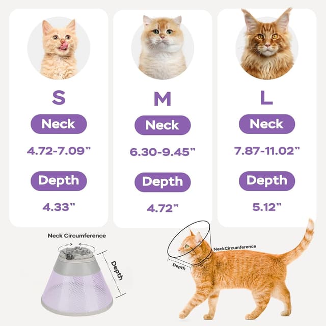 Thumbnail 4 de Supet Cat Cone Collar Soft Adjustable Purple L