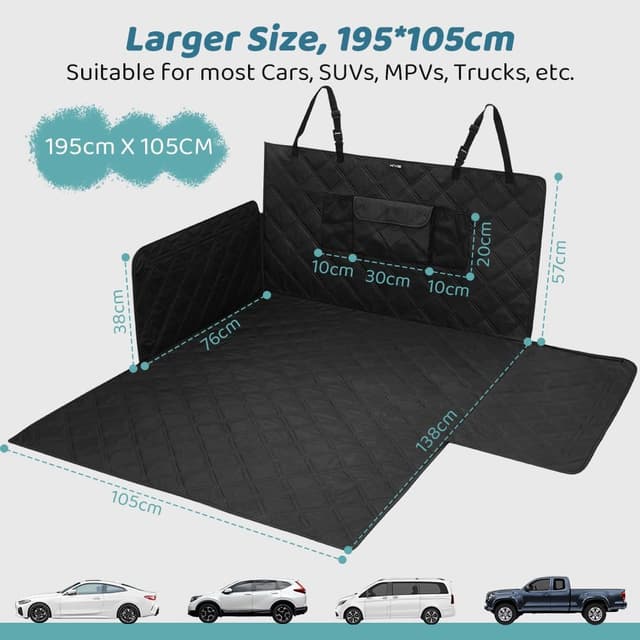 Detalle 2 de KYG XL Car Boot Protector for Dogs (Non-slip waterproof liner) 190 x 105 x 38cm