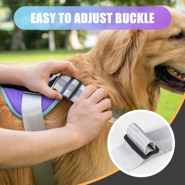 Detalle de 3 Ring No Pull Dog Harness with Reflective Vest, Adjustable Straps and 3 Leash Clips