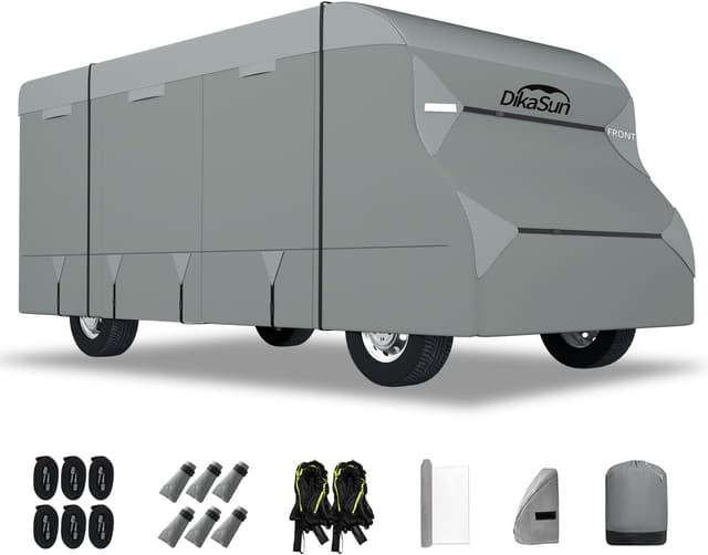 Detalle de DikaSun Class C RV Cover (23' ~ 26') — 7-Layer Heavy-Duty Anti-UV Travel Trailer Cover