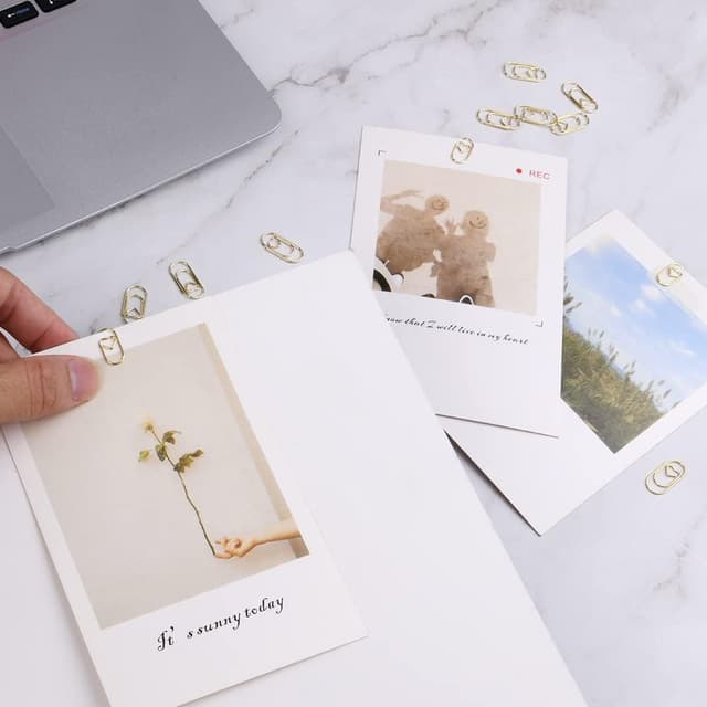 Detalle 2 de Vicloon Büroklammern-Set Herz Gold (130 Stück) mit Transparentbox