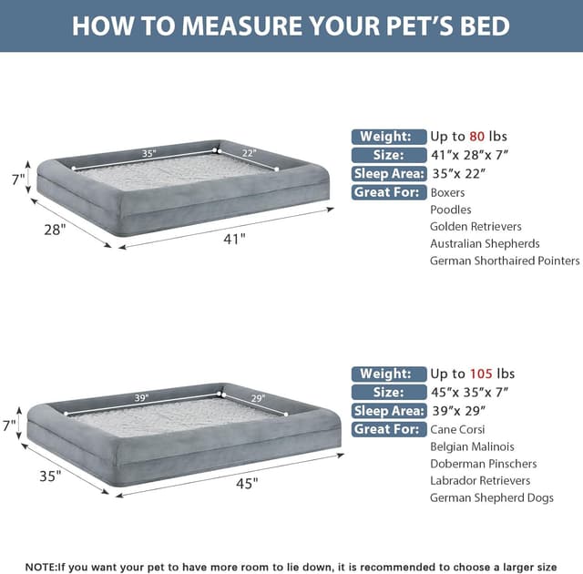 Detalle de WNPETHOME XL Orthopedic Dog Bed 1XL