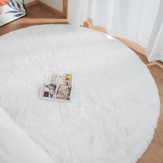 Thumbnail 3 de ORINOVA Rundteppich Flauschig Weiß 120 cm