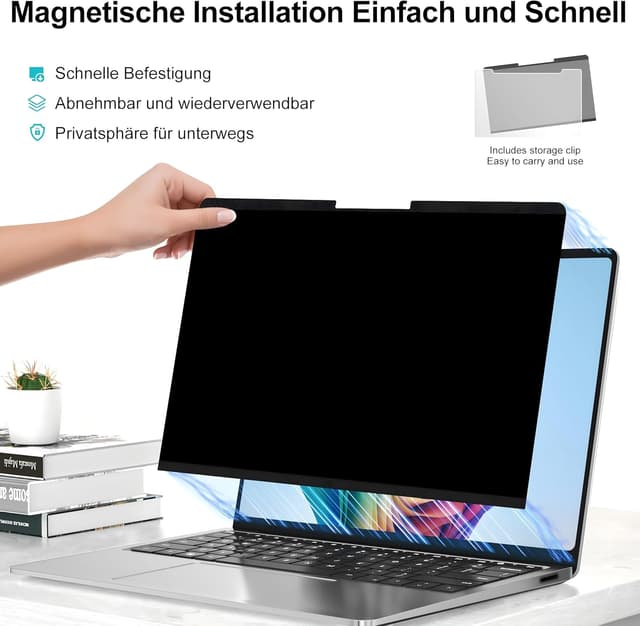 Detalle de STARY Magnetischer Blickschutz für Surface Laptop 13,8 Zoll (Surface Laptop 7, 2036/2107) – abnehmbar & Anti-Glare